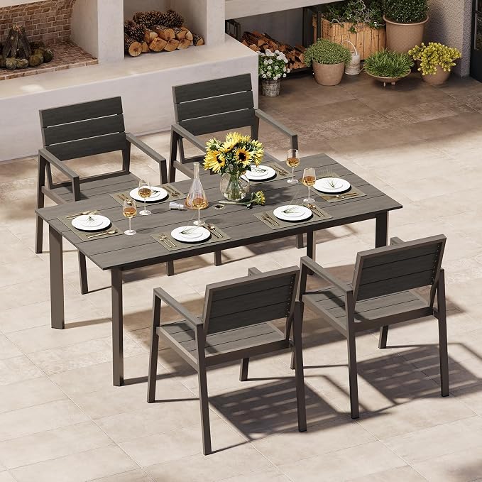 Outdoor Dining Set for 4, Patio Table and Chairs Set by Oasbira