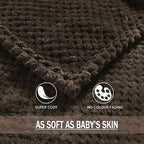 Exclusivo Mezcla Soft Waffle Fleece Bed Blanket King Size, Coffee | Lightweight - Image 7