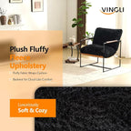 VINGLI 28" Wide Plush Upholstery Sling Modern Accent Chair - Image 4