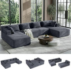 MONVANE 141" U Shaped Cloud Sectional Couch by MONVANE