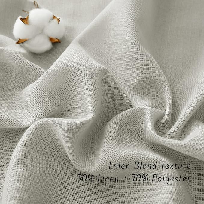 NICETOWN Thick Linen Short Grey Curtains Privacy Assured - Image 4