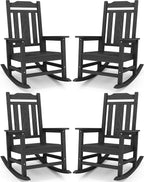 SERWALL Oversized Rocking Chair, HDPE Outdoor Rocking Chairs Set of 4, Patio by SERWALL