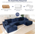 MAXYOYO 132" Giant U-Shaped Modular Sectional Couch, Modern Boneless Couch - Image 9