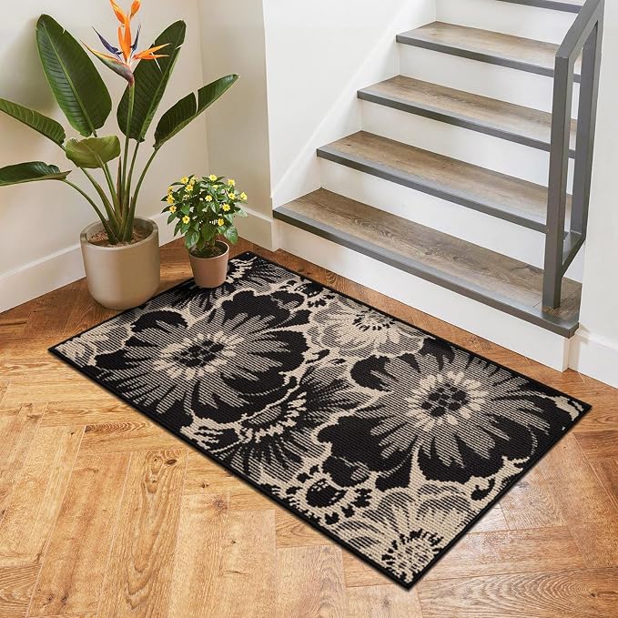 Findosom Hallway Runner Rug 2x4, Non Slip High-Low Textured Floral Washable - Image 6