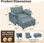 JUMMICO 40" Chaise Lounge Chair - Image 2