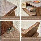 Japanese Floor Table, Japanese Coffee Table, Retro Japanese Wooden End Table - Image 6