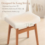 LUE BONA Solid Wood Vanity Bench Stool, 17.3" H Ergonomic Saddle Stool - Image 3