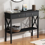 ChooChoo Console Table with Drawers, Narrow Wood Accent Sofa Table Entryway by ChooChoo