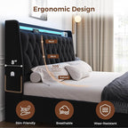 Queen LED Velvet Bed Frame - Image 5