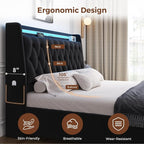 Queen LED Velvet Bed Frame - Image 8