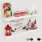 Fun Memories Floating Shelves for Wall, 27.5" Rustic Wood Deep Wall Mounted by FunMemories