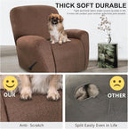ANARACHON Recliner Chair Covers Leather Look, 4 Pieces Recliner Covers Non Slip - Image 6