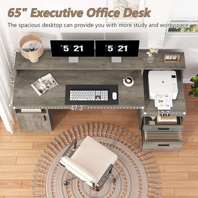 YOMILUVE Executive Computer Desk - Image 4