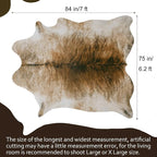 Western Faux Cowhide Rug, Animal Cow Hide Rug, 7 x 6.2 Ft Brownish | Premium - Image 2