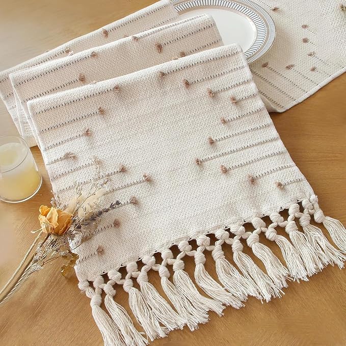 FEXIA Boho Table Runner with Tassels 72 Inches Long by FEXIA