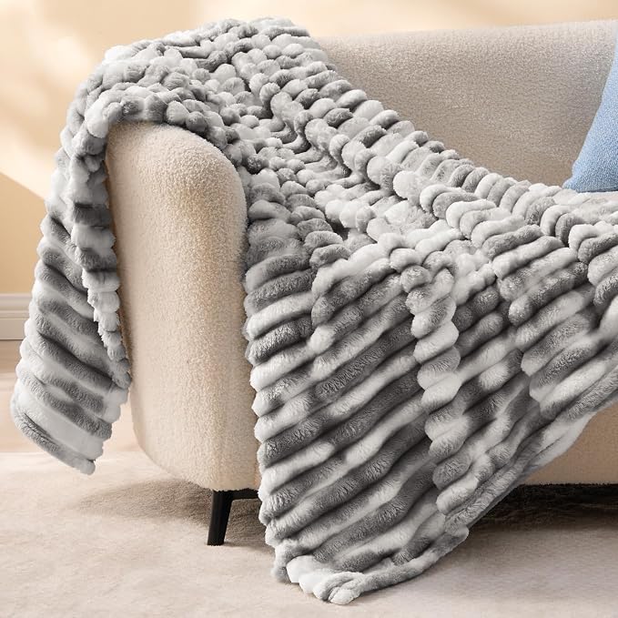 BEDELITE Striped Fleece Throw Blanket, Soft Cozy, Lightweight Warm, - Image 6