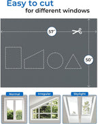 Blackout Curtains for Bedroom 50"x57" Portable No Drill Blackout Blinds - Image 5