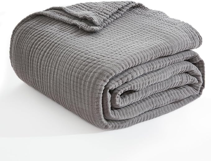 EMME Cotton Blanket Twin XL for Bed Soft Muslin Blankets 66"x90" Lightweight - Image 9