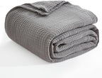 EMME Muslin Blankets for Adults Grey Small Blanket 40" x 50" | Throw Blanket - Image 5