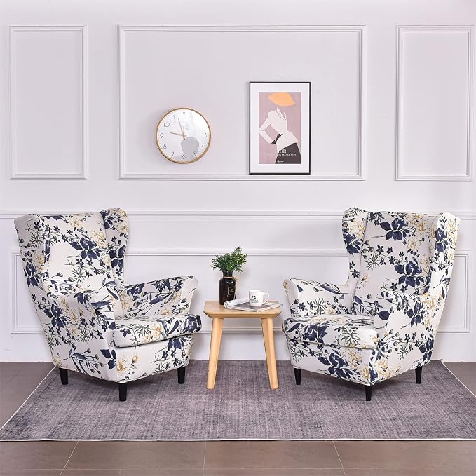 KRFOONN Wingback Chair Covers Slipcovers 2 Piece Stretch Wing Chair Covers - Image 7