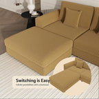 146" Modular Sectional Sofa, Oversized U Shaped Couch, Convertible Sleeper Sofa - Image 8