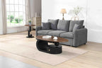 Modern Oval Coffee Table Set of 2, Wood Living Room Accent Coffee Table and - Image 3