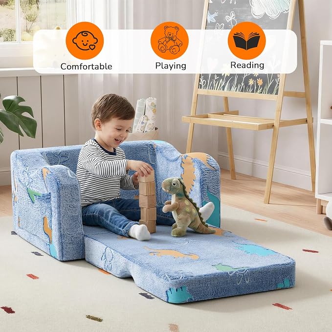 MeMoreCool Glowing Dinosaur Kids Chair, Glow-in-the-Dark Kids Couch - Image 3