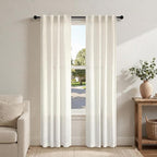 Pitalk Natural Linen Boho Curtains 84 Inch Length 2 Panels Cream Ivory Light by Pitalk