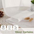 Ivory Sheer Curtains 90 Inches Long 2 Panels, Light Filtering Airy Voile - Image 7