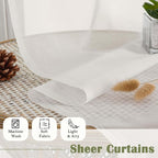 Ivory Sheer Curtains 84 Inches Long 2 Panels, Solid Airy Voile Extra Wide - Image 7