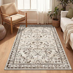 Yamaziot 3x5 Washable Area Rug for Bedroom Floral Carpet, Stain Resistant by Yamaziot
