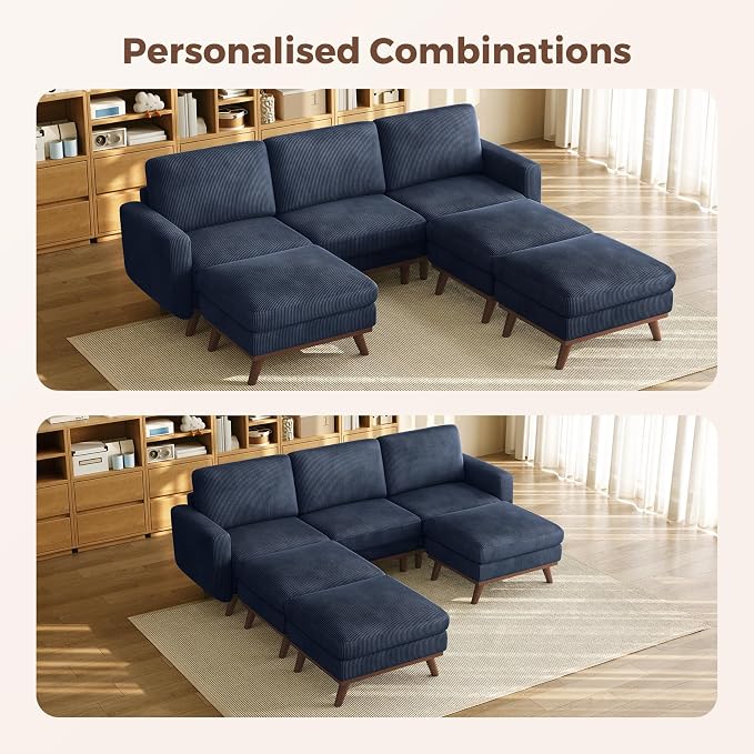 Vesgantti 97" Modular Sectional Sofa Drak Blue, Sectional Couch - Image 7
