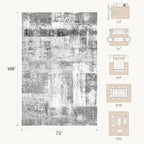 Rugflix 6x9 Area Rugs for Living Room, Washable Grey Large Rug | Machine - Image 2