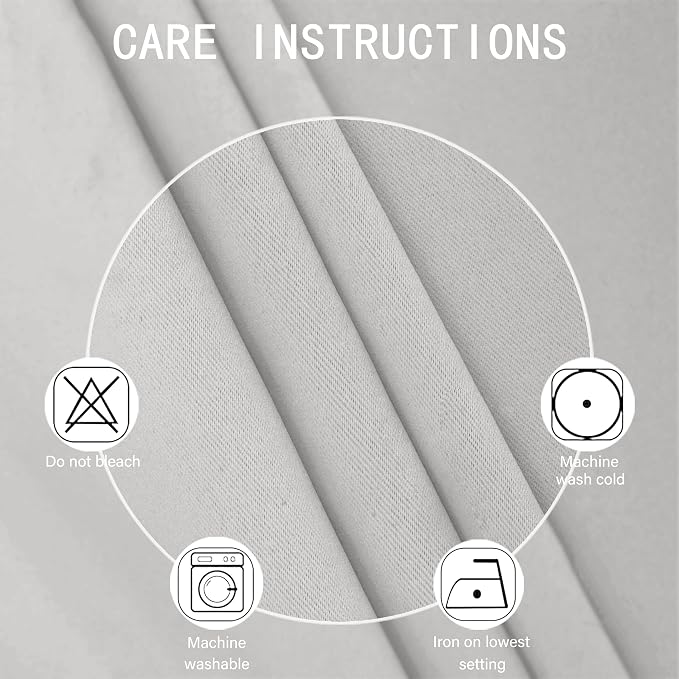 Light Grey Blackout Curtains 52 x 63 Inch Length/Set of 2 Curtain - Image 4