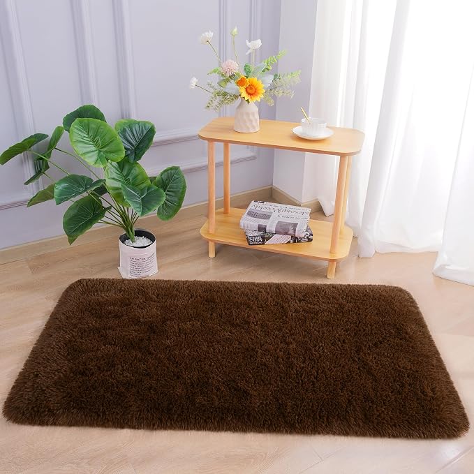 Chicrug Soft Runner Rug for Bedroom Living Room Plush Fluffy Rugs 2x4 | Shag - Image 5