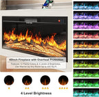 103" Fireplace TV Stand with 40" Electric Fireplace, Farmhouse TV Stand with - Image 3