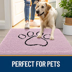 OLANLY Dog Door Mat for Muddy Paws 36x24, Paw Print Design Chenille Mud Mat | - Image 6
