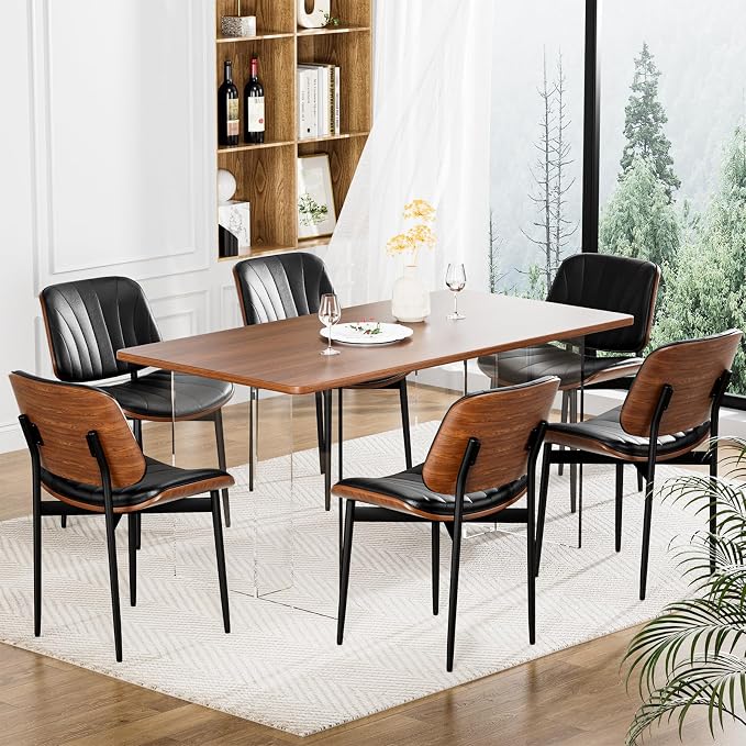 YaFiti Dining Chairs Set of 4, Dining Room and Kitchen Chairs, Mid Century - Image 3