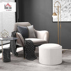 HOMCOM Round Storage Ottoman - Image 2