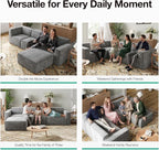 Novilla 151.2" Modular Sectional Sofa, No Assembly Cloud Sectional Couch - Image 11