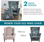 KRFOONN Wingback Chair Covers Slipcovers 2 Piece Stretch Wing Chair Covers - Image 4
