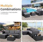 Shintenchi 4 Pieces Patio Furniture Sets, Outdoor Sofa Patio Sectional Sets All - Image 4