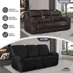 ANARACHON Leather Look Recliner Couch Cover, 8-Pieces Stretch Recliner Sofa - Image 6