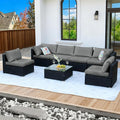 7 Pieces Black Patio Furniture Set by ZJEYEJZ