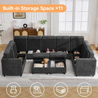 127'' Oversized U Shaped Modular Sofa, Sectional Couches - Image 3