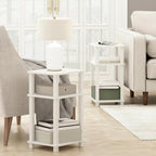 Furinno JUST Side Table Set of 2, 3-Tier Open Shelf Modern End Table, Toolless - Image 2
