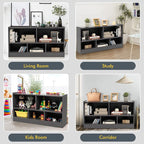 Tangkula 5 Cube Bookcase, 2 Tier Wooden Storage Open Bookshelf, Kid's Playroom - Image 8