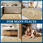 OLANLY Dog Door Mat for Muddy Paws 70x35, Paw Print Design Chenille Mud Mat | - Image 8