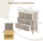 SUNBURY Nightstand w 3 Drawers, End Table Living Room Small Side Table - Image 3