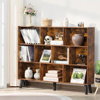 LEYAOYAO 10 Cube Bookshelf, 3 Tier Vintage 55.12" Wide Bookcase - Image 2